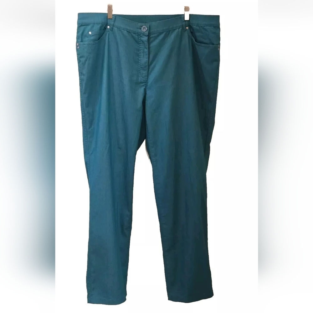 Gerry Weber Teal Women's Jeans Trousers  Stretch Straight Sz 20P Cotton